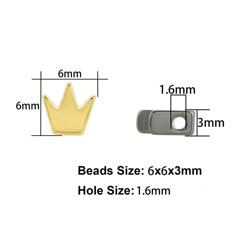 10pcs Copper Beads Charms Cross Heart Star Moon Beads Plated Crafts Color Retention Beads for Jewelry Making Diy Bracelet Necklace