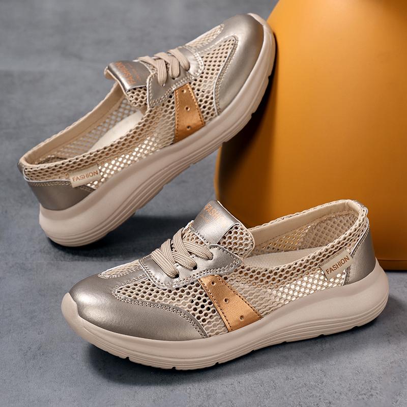 TUINANLE Flats Shoes for Women Summer Lace Up Casual Sneakers Breathable Soft Sole Loafers Plus Size