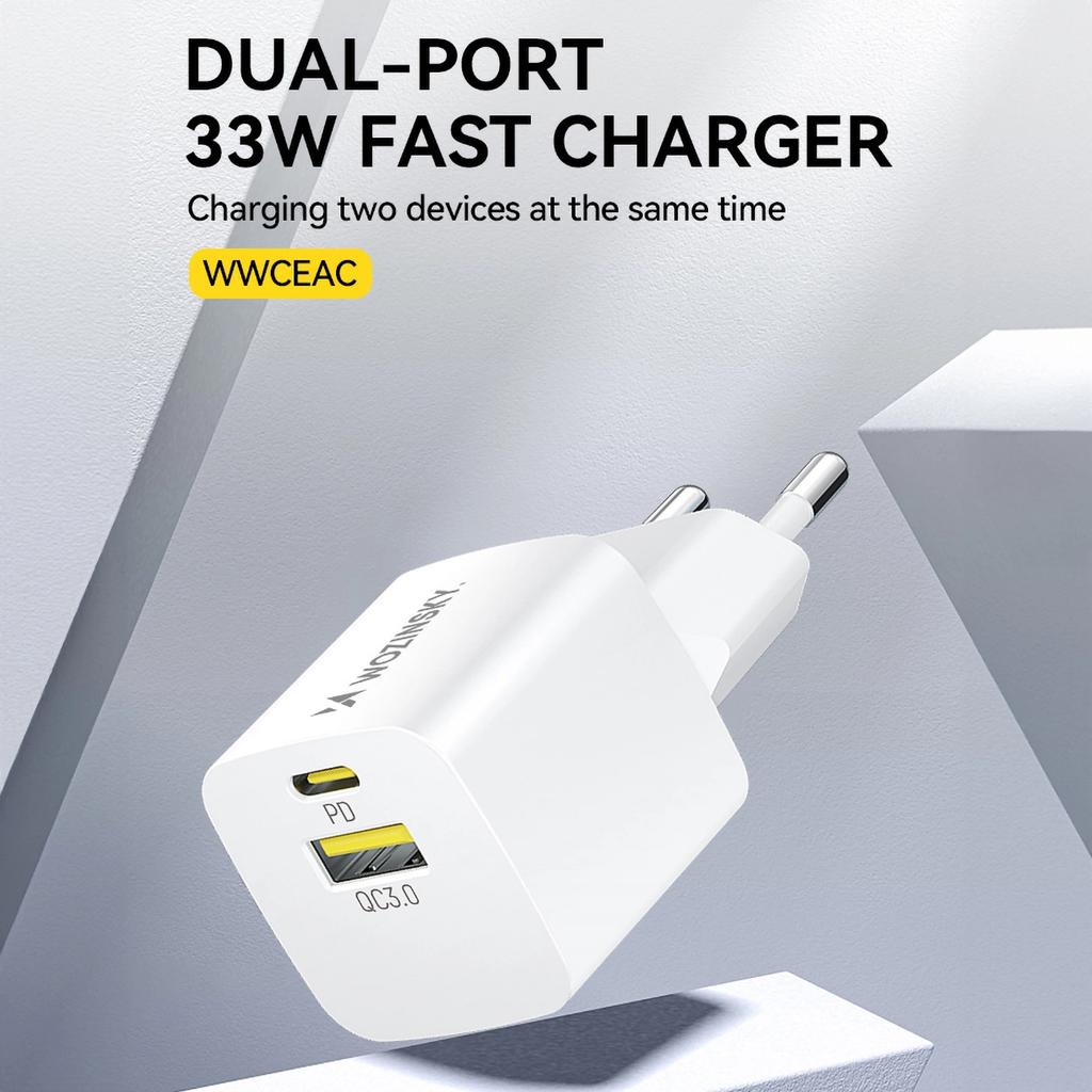 Ładowarka Sieciowa Wozinsky Wwceac Gan Usb-A Usb-C 33W - Biała