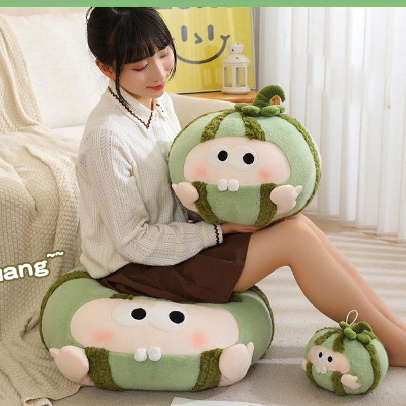 Watermelon Plush Toy Creative Funny Cartoon Fruit Shape Pp Cotton Stuffed Pillow Gift