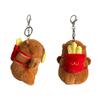 Creative Capybara Cute French Fries Plush Keychain Adorable Backpack Toy Kids For
