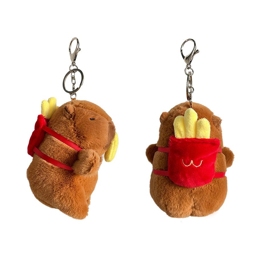 Creative Capybara Cute French Fries Plush Keychain Adorable Backpack Toy Kids For