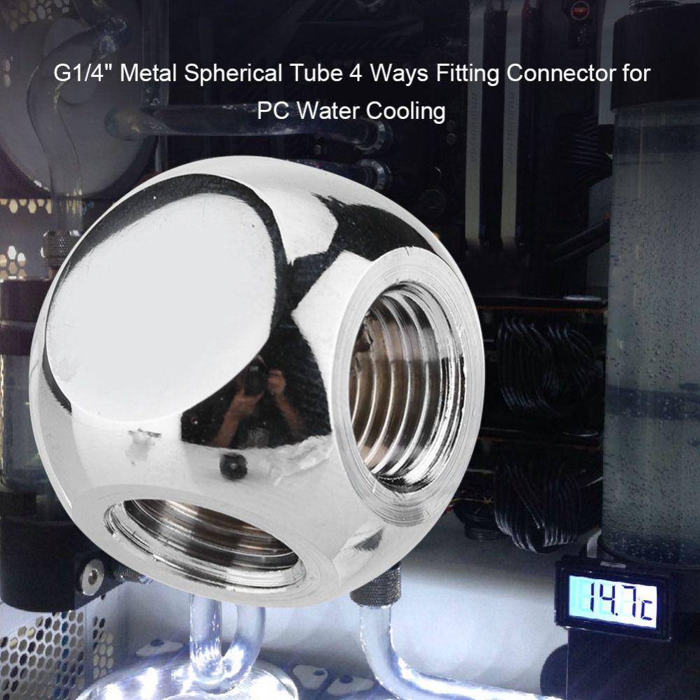 G1/4 Spherical Tube Connector 4-way PC Water Cooling  Water Cooling Modders