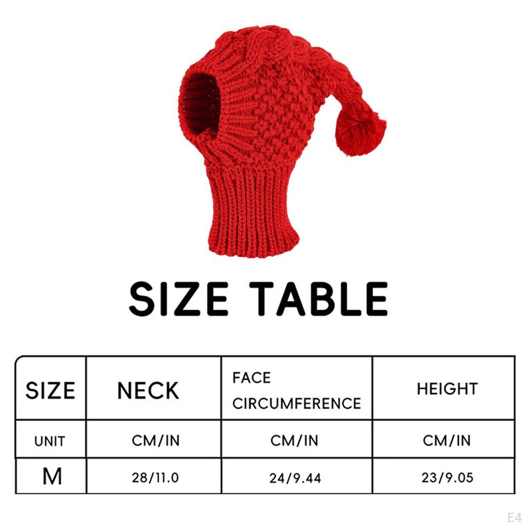 Weihnachtsmütze für Hunde, gehäkelt, Schlauchschal, lustige Mütze, warme Strick-Kopfbedeckung