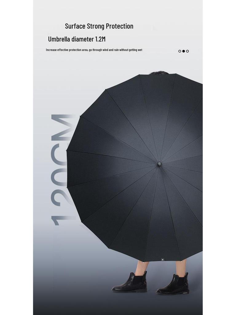 Aoi Mamoru Men's Umbrella - 16-Rib Windproof Sun and Rain Shield