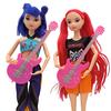 3Pcs Kpop Hunter Girl Doll with Guitar Accessories Animated Movie Character Collectible Toy Movable Joints Girl Action Figure Decoration Ornament