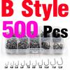 MNFT 500Pcs High Carbon Steel Fishing Hooks Mixed Size Fishhook #3~12 Box Jigging Bait Hook Black Golden Barbed With Hole hooks
