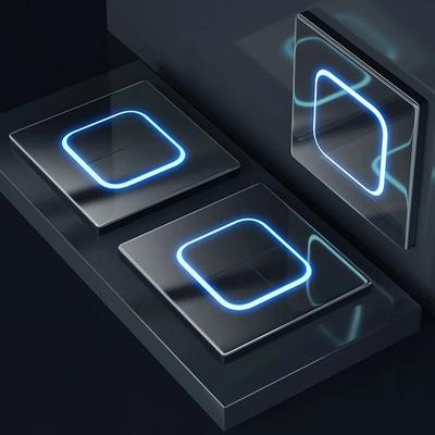 Gehärtetes Glas Panel 1 2 3 4 Gang Wand Taste Lichtschalter 1 2-Wege International universal LED Anzeige Reset Punkt Power ON OFF