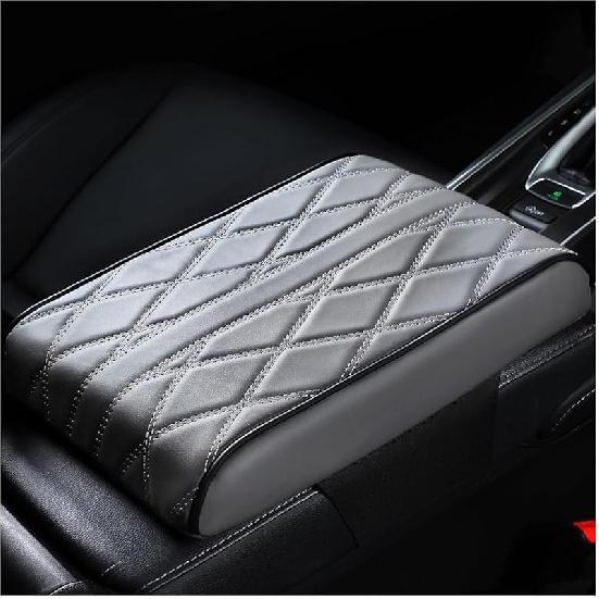Mandark Car Center Console Cover, Soft Leather Memory Foam Automotive Armrest Seat Box Cushion Pad, Waterproof Comforable Vehicle Arm Rest Mat