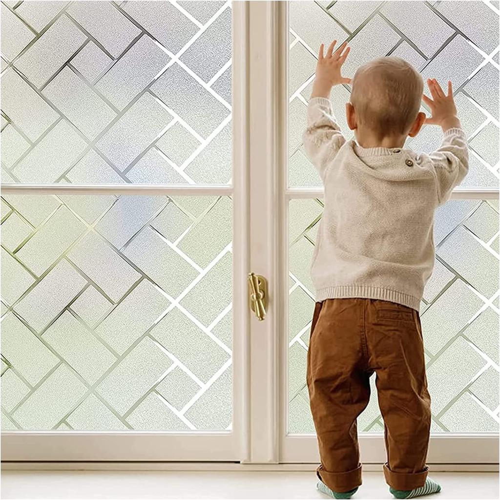 Window Privacy Film Frosted Glass Window Film Sun Blocking Window Film Non-Adhesive Heat Control Removable Window Stickers  Home