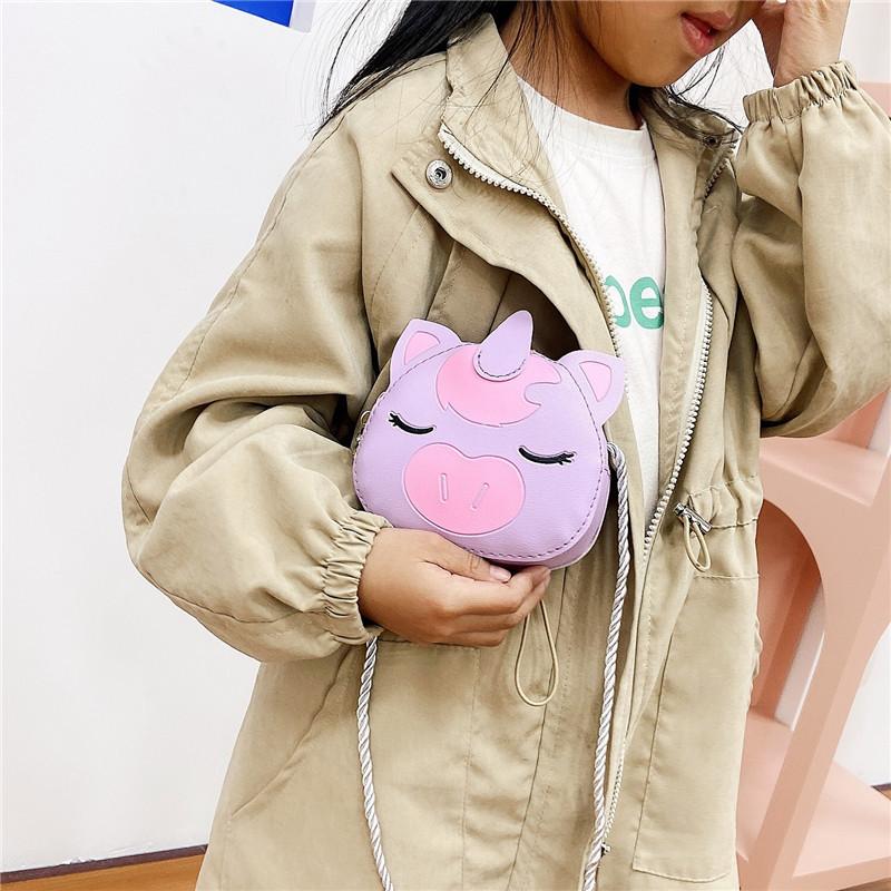 Kids Girls Small Pu Leather Crossbody Bag With Zipper For Daily Use