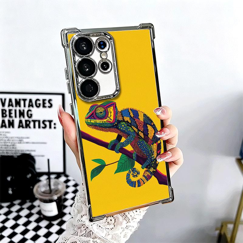 Animal Chameleon Soft Phone Case For Samsung Galaxy S26 Ultra S25 Edge S24 FE S23 Plus S22 S21 + S20 Plating Anti-Fall Fundas