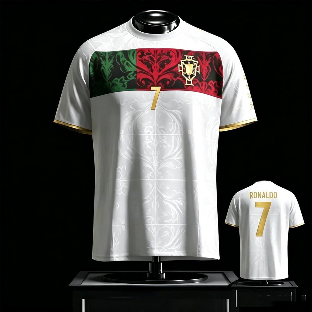 Cristiano Ronaldo Portogallo Maglia Top Uomo T-shirt Donna Maglietta Ragazzi Top Bambini Genitore Figlio Asciugatura Rapida Maniche Corte Maglietta Bambini