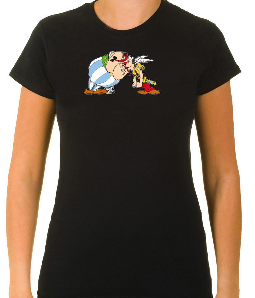 Asterix and Obelix Funny Characters 3/4 Short Sleeve T Shirt Woman F062