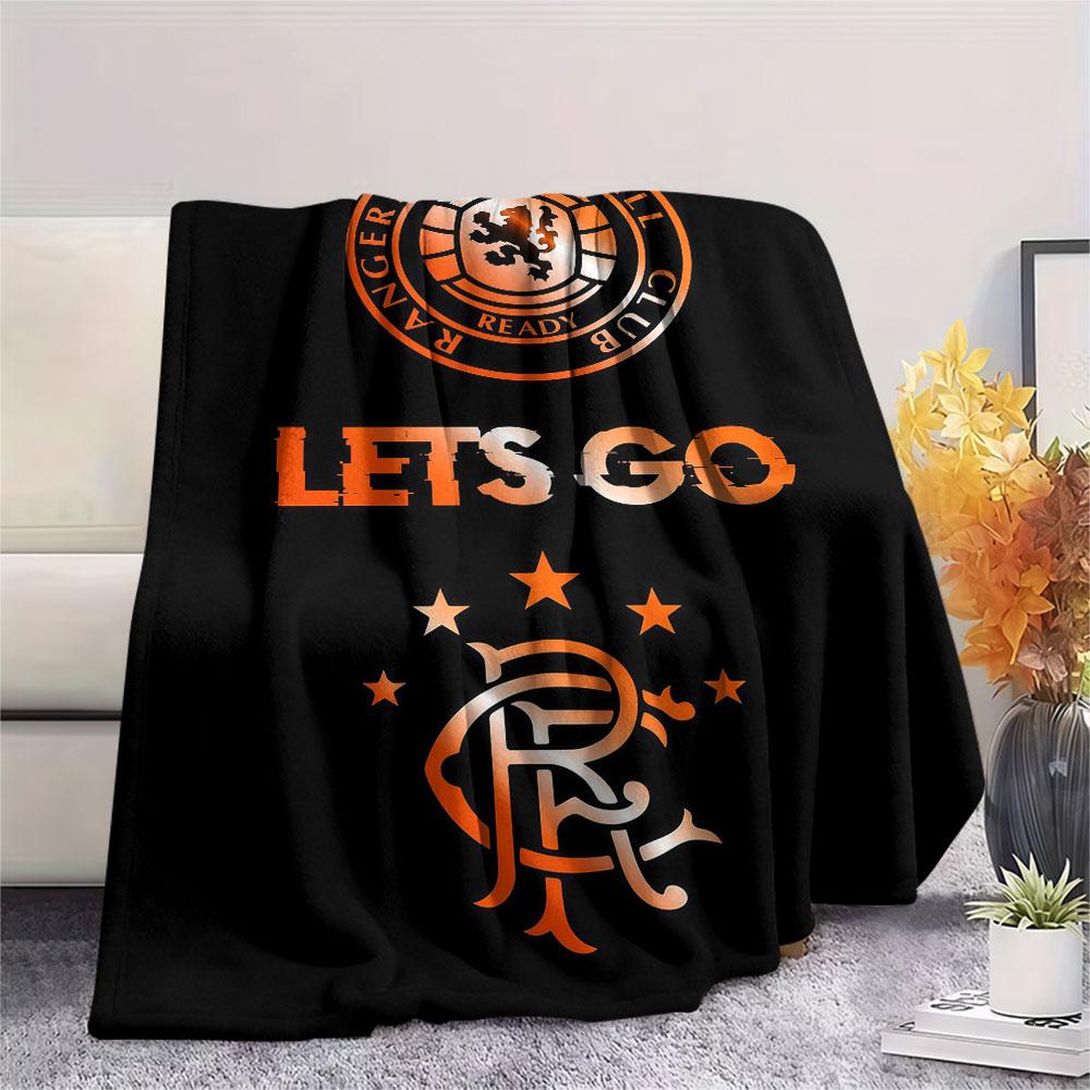 Rangers FC Printed Flannel Blanket, soft throw for bedroom sofa, washable, Christmas present, great gift.