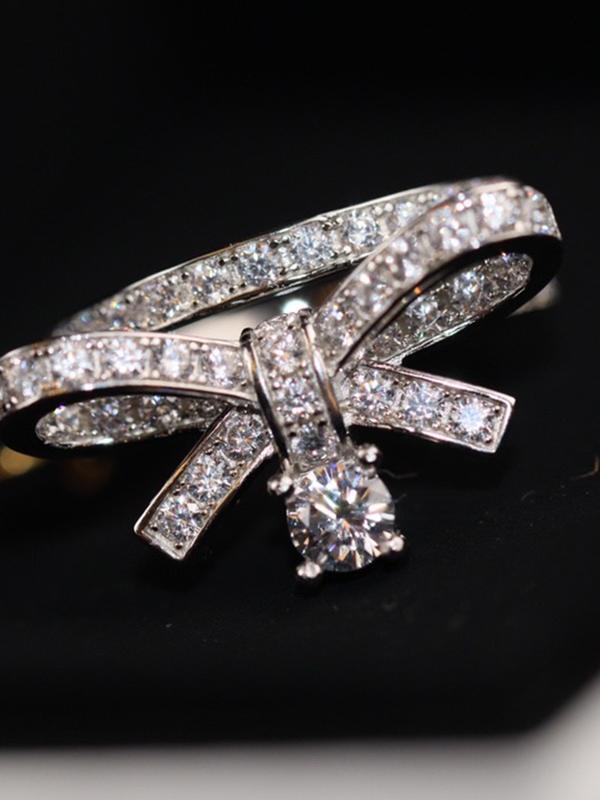 New 2023 Hot Brand Anniversary Gift Jewelry Bowknot Rings Cz Zircon Rings Wedding Jewelry Engagement Bowknot Ring Luxury Jewelry