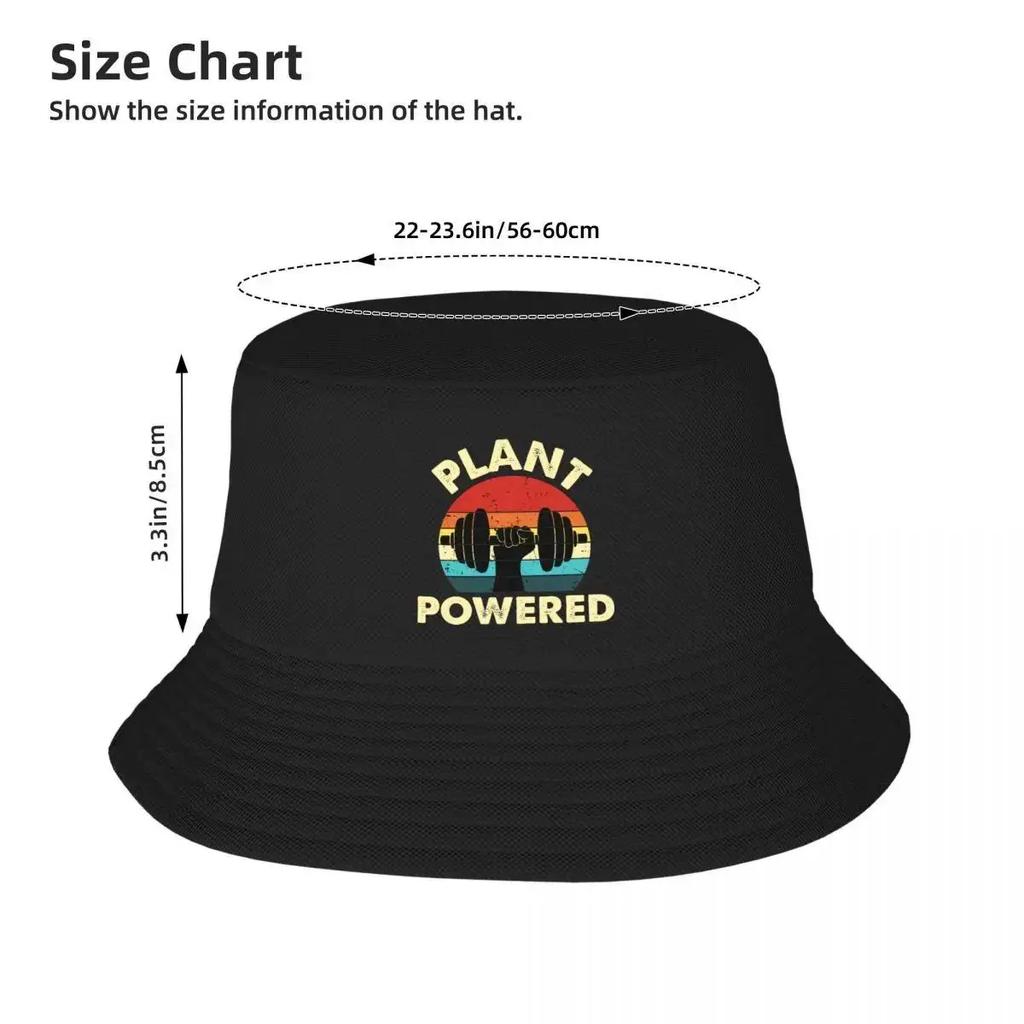 Plant Powered Vegan Retro Bucket Hat Hood Brand Man Cap Derby Hat Western Hat Women's 2024 Men's