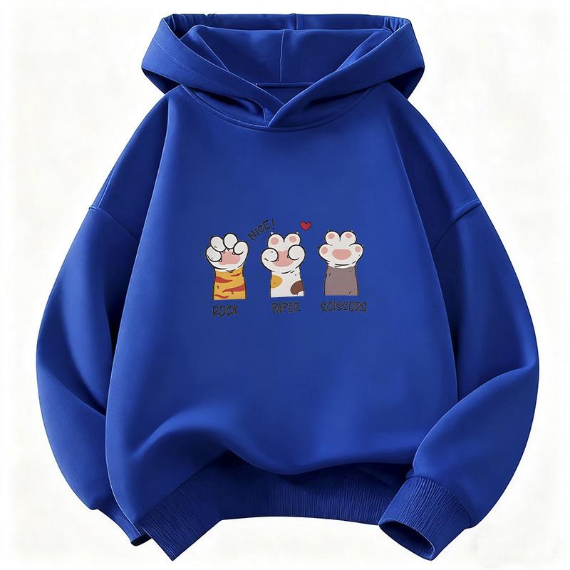 Graphic Kawaii Dog Paw Hoodie Kids Children's Sweatshirt Cute Harajuku Hoody for Boys Girls Autumn Winter Casual Hoodies