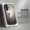 Dandelion pattern tempered glass phone case suitable for Samsung GalaxyS26 S25 S24 S23 S22 S20FE/Ultra/Plus anti drop back cover