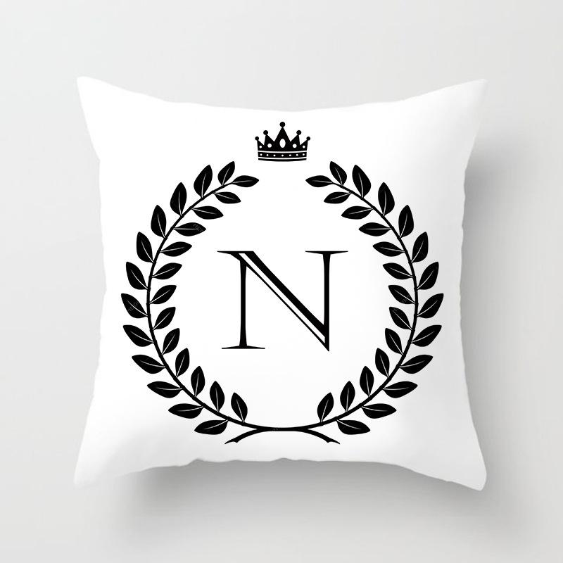 Nordic Simple Crown Letter Printing Pattern Cushion Cover Home Living Room Sofa Decoration Square Pillow Pillow Cover