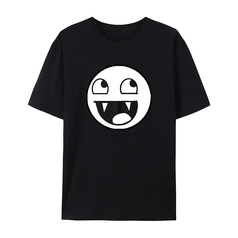 Trendy Classic and Fun Face Emojis Blue Casual Tshirts Mens and Womens Luxury Brand Tops