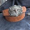 Western Cowboy Retro Bull Head Men's Belt - Embossed American Style Trendy Jeans Belt