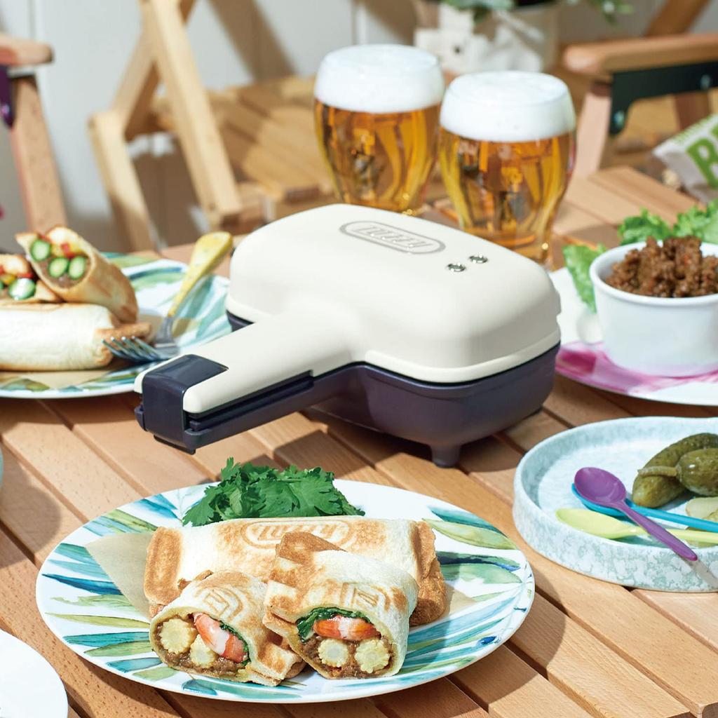 [Official Store & Online Exclusive] [Toffy] Half Toasted Sandwich Maker K-HS3 (Ash White) with Direct Store Exclusive Gift Package. Single-Bread