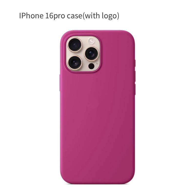 Iphone16 Pro For Solid Color Magnetic Silicone Phone Protective Case With Logo