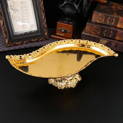 New Crescent-shaped Tray, Snack Nut Tray, Home Coffee Table Ornament, Metal Handicrafts, Dim Sum Ornament Tray