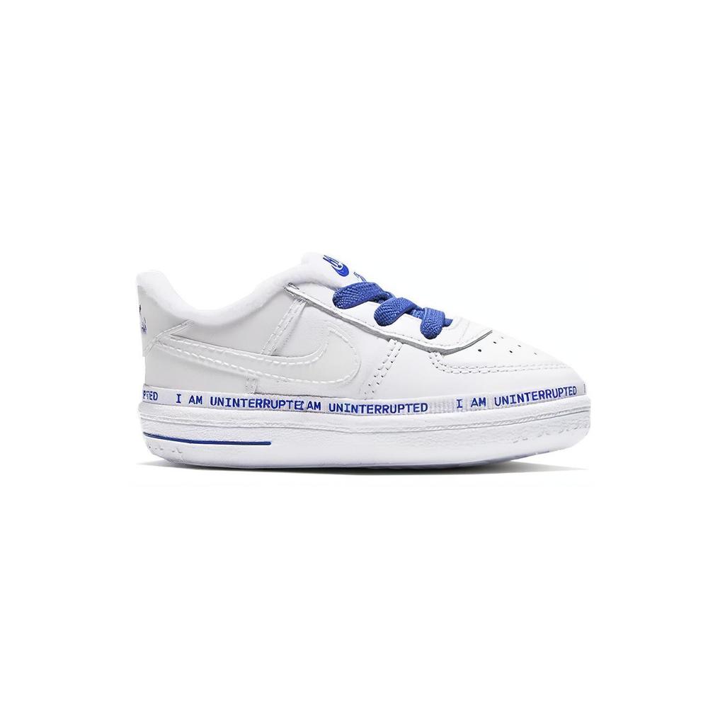 Nike Air Force 1 07 Crib Skateboard Shoes White Blue Infant And Toddler CQ4564-100