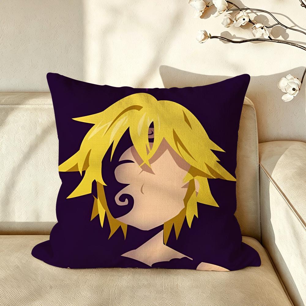 Anime TTheSSevenDDeadlySSins Cushion Cover Pillow Case Antidustmite Pillowcase Silky Short Plush Sofa Cushion Cover hot