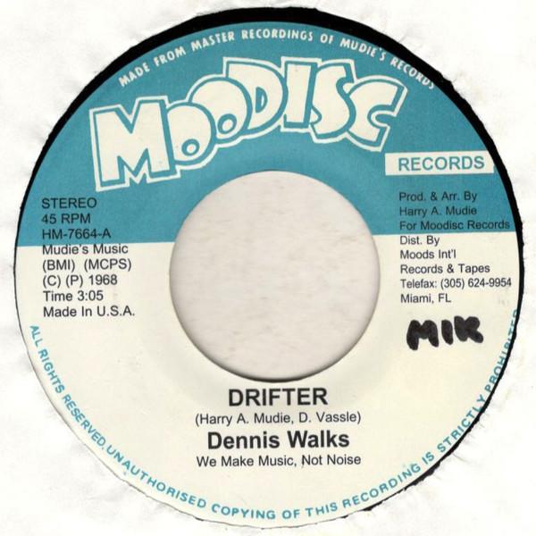 

7inch Record DENNIS WALKS - Drifter NONE Moodisc Records Jamaica Reggae, Ska & Dub Used