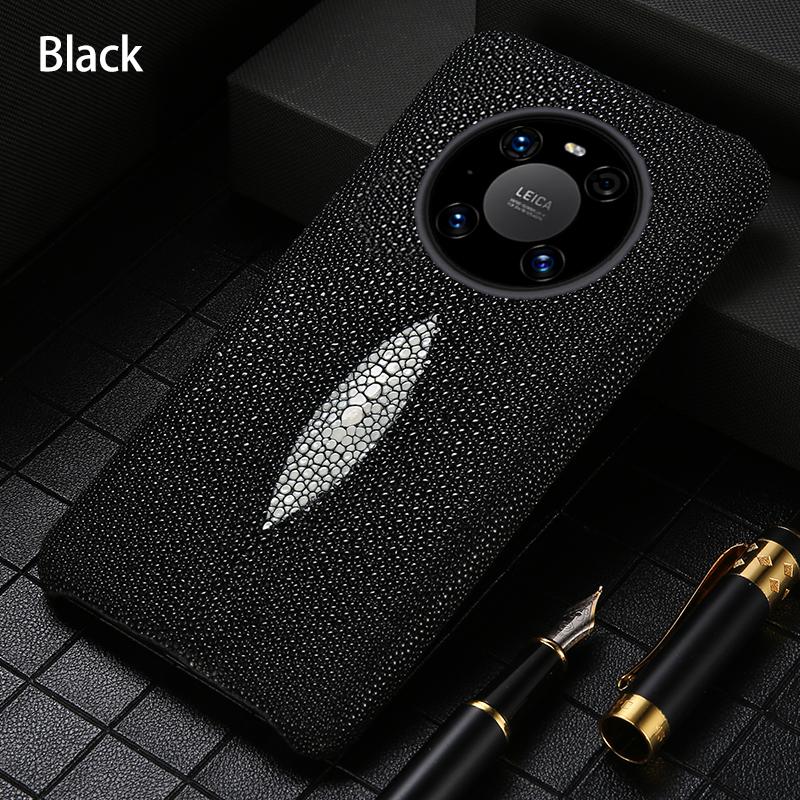 Genuine Stingray Leather Phone Case for Huawei Pura 90s 80 Pro Max 70 Ultra Cover For Honor 600 400 X9C Magic 9 8 Pro 7 Lite