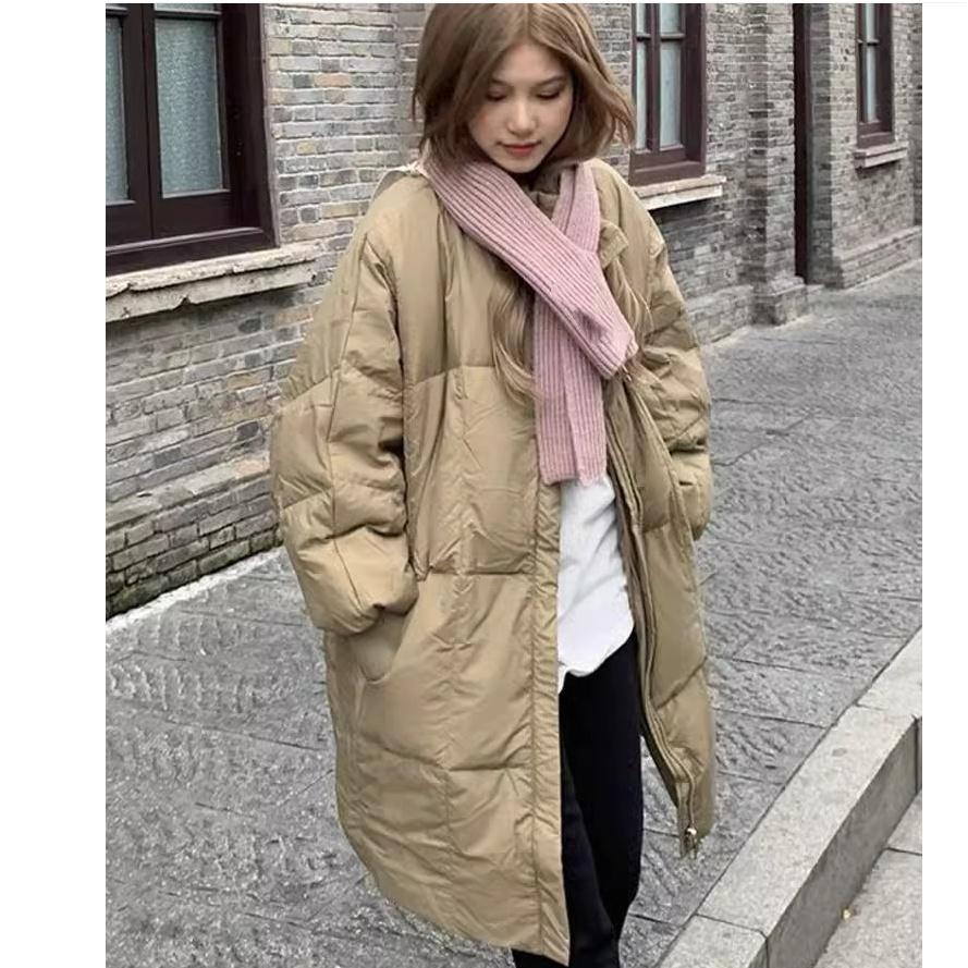 Winter Down Padded Jacket Women's Mid-length Thick Padded Jacket Large Size Loose Casual Padded Jacket Retro Style Jacket Trend