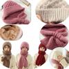Thickening Hat Scarf Set Windproof Integrated Ear Protection Cap Casual Knitted Hat Scarf Woman