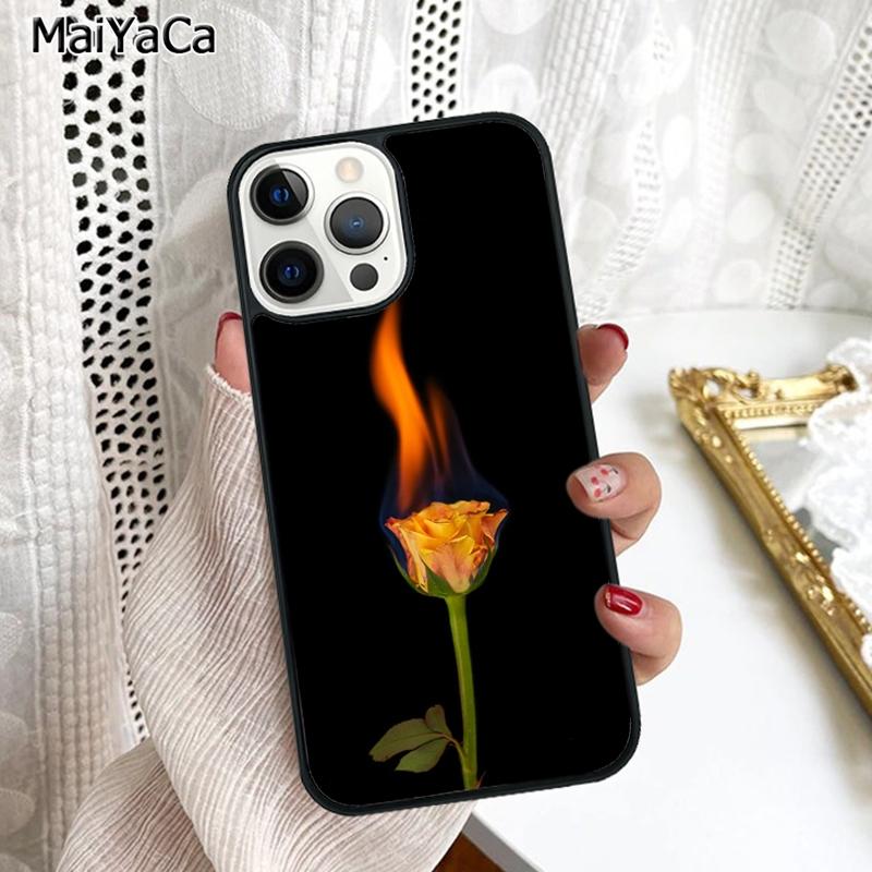 Burning Love Rose Phone Case Cover For iPhone 17 Air 16 15 6s plus 11 12 13 14 pro max shell coque