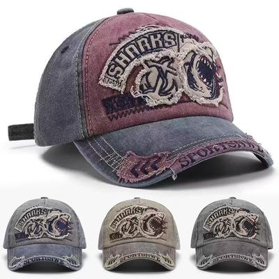 Personalized SHRRKS Shark Baseball Hat Vintage Washed Dad Hats Fashionable Outdoor Leisure Sunscreen Cap Golf Caps
