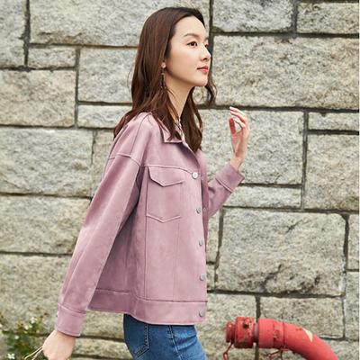 Neuer Mantel Damen Herbst Wildlederjacke Damen locker Hong Kong Stil kurzes Oberteil