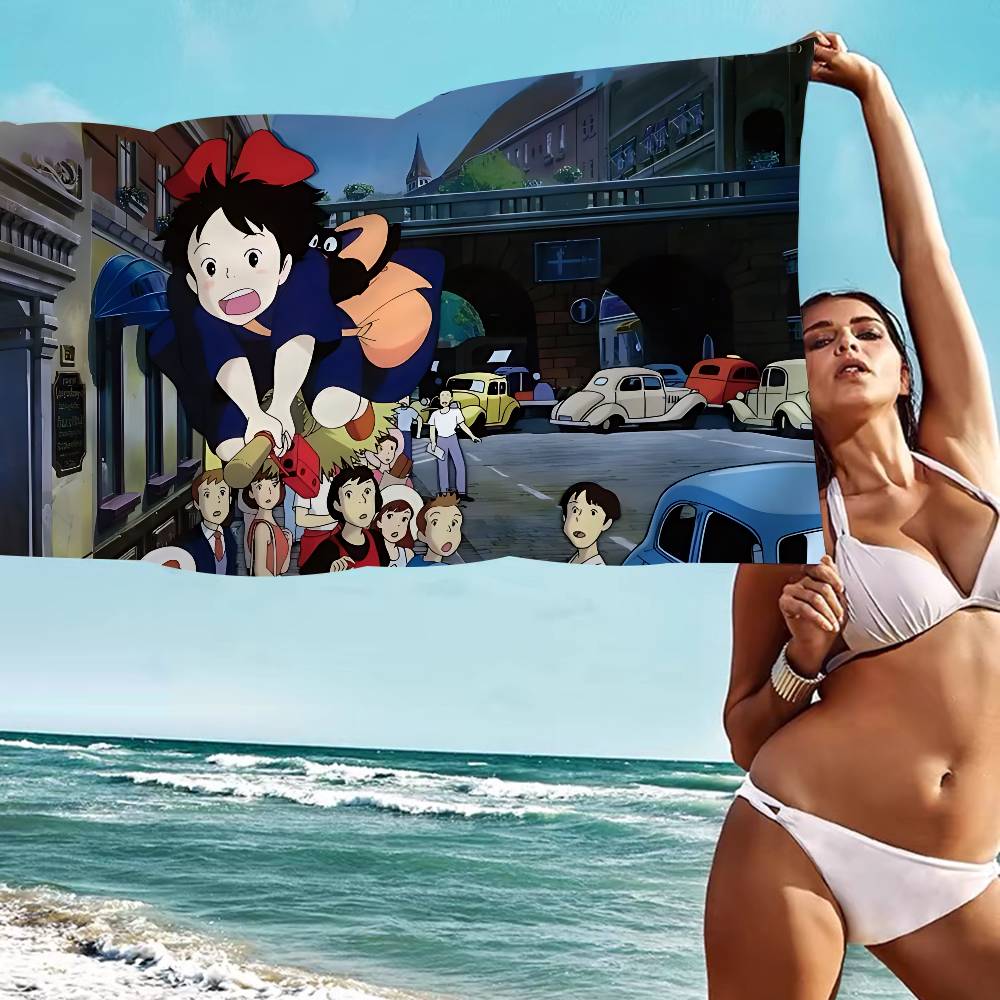 K-Kikis CARTOON D-Delivery Microfiber Blanket Quick Drying Beach Towels Oversized Printing Super Absorbent Pool Towel Blanket