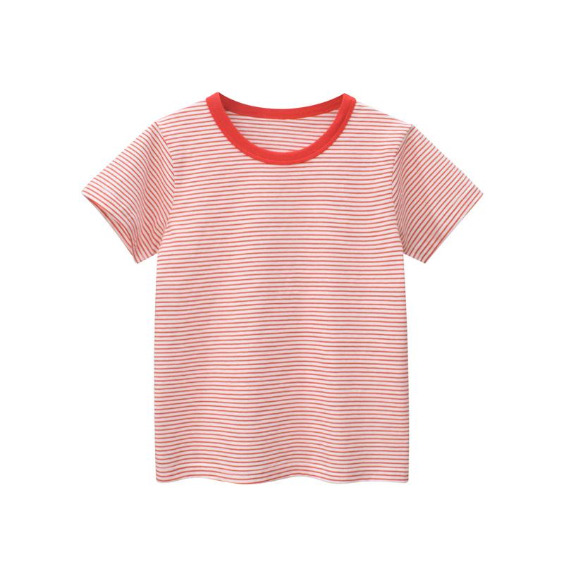 2022 Summer Korean Style Kids Striped Short Sleeve T-shirt One Piece 130 cm