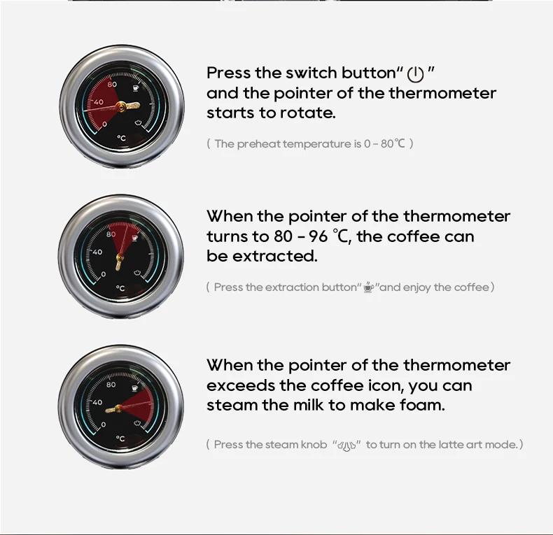 New HiBREW Espresso Coffee Machine Cafetera Semi Automatic Coffee Maker 20Bar Visual Temperatura H5A