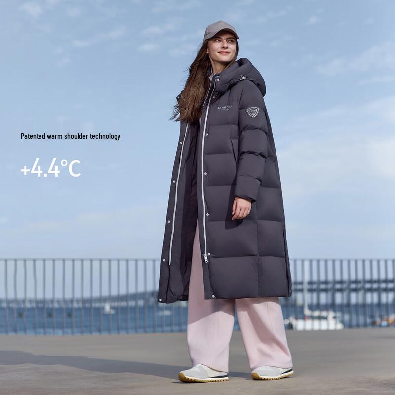Tambor Women's Long Detachable Hood Relaxed Fit Down Jacket