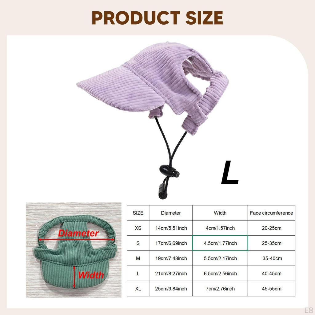 Dog Baseball Adjustable Fashion Corduroy Comfortable Puppy Sunbonnet Sun Protection Hat for
