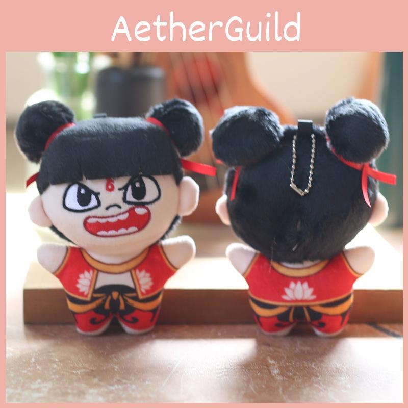 Stuffed Plush Nezha Doll Keychain Toy Backpack Decor Gift For Kids Girls Boys