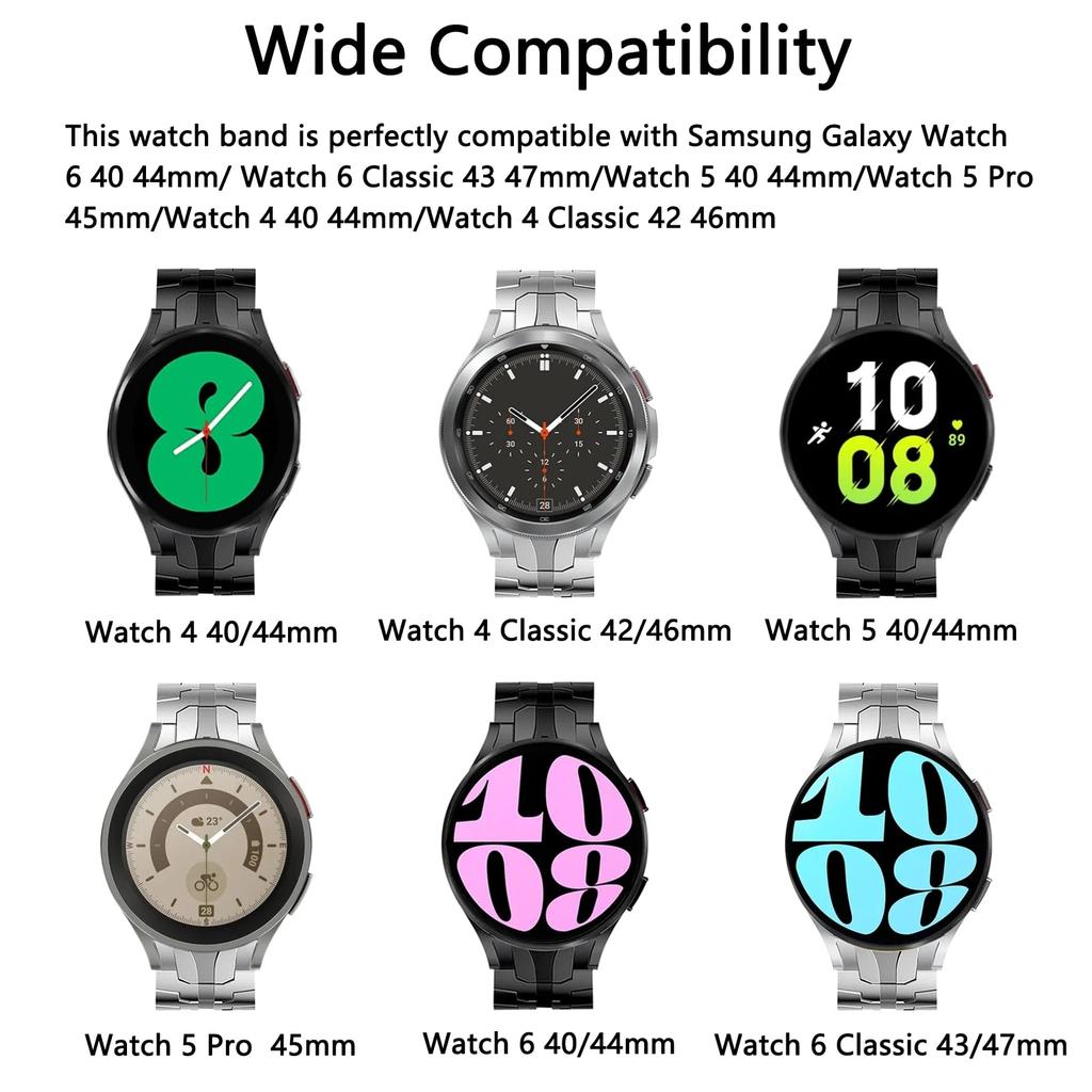 Stainless Steel Strap for Samsung Galaxy Watch 7 6 5 4 40mm 44mm 6 Classic 43mm 47mm No Gaps Metal Band 5Pro 45mm Quick Bracelet