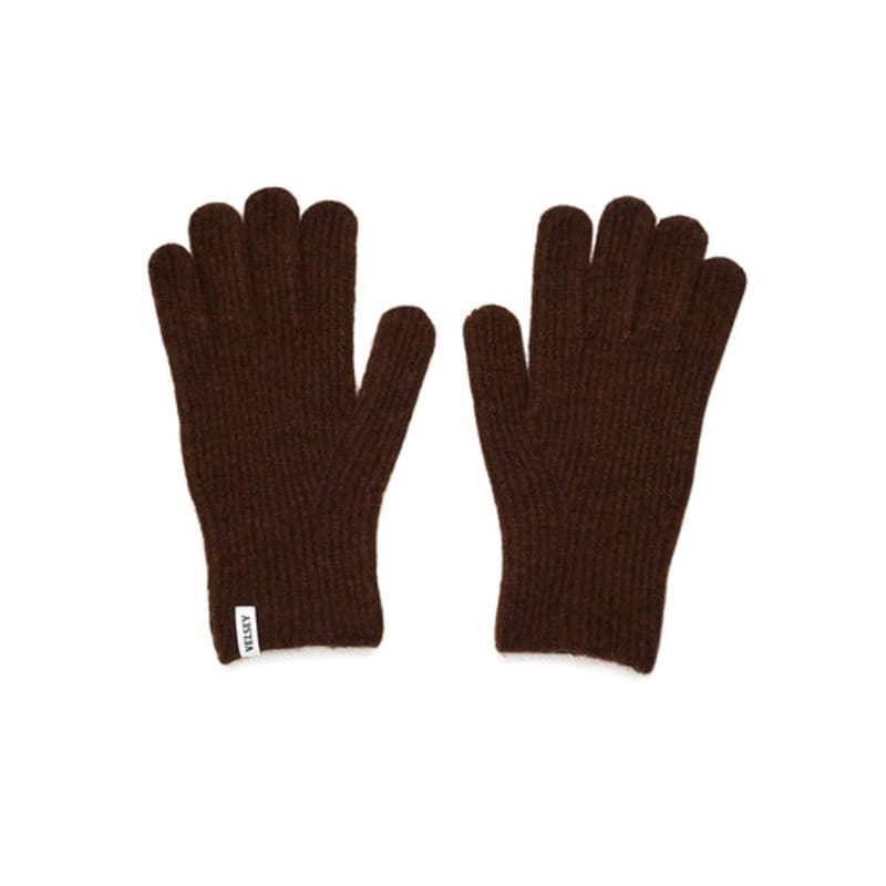 Velsey Wool Blended Classic Lip Glove [BROWN]