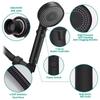 ZHIYAN Matte Black ABS High Pressure Water Saving Rain Showerhead with 3 Spray Modes Handheld Showerhead Set