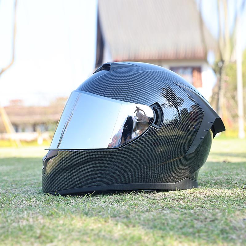 LVS-702 Motorcycle Helmet, Men's and Women's Dual Lens Couple Street Bike Full Helmet, Personality Prone Racing Helmet