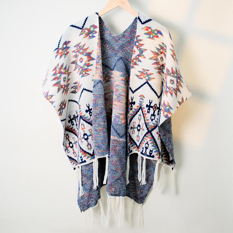 Bohemian Ethnic Knitted Travel Cape