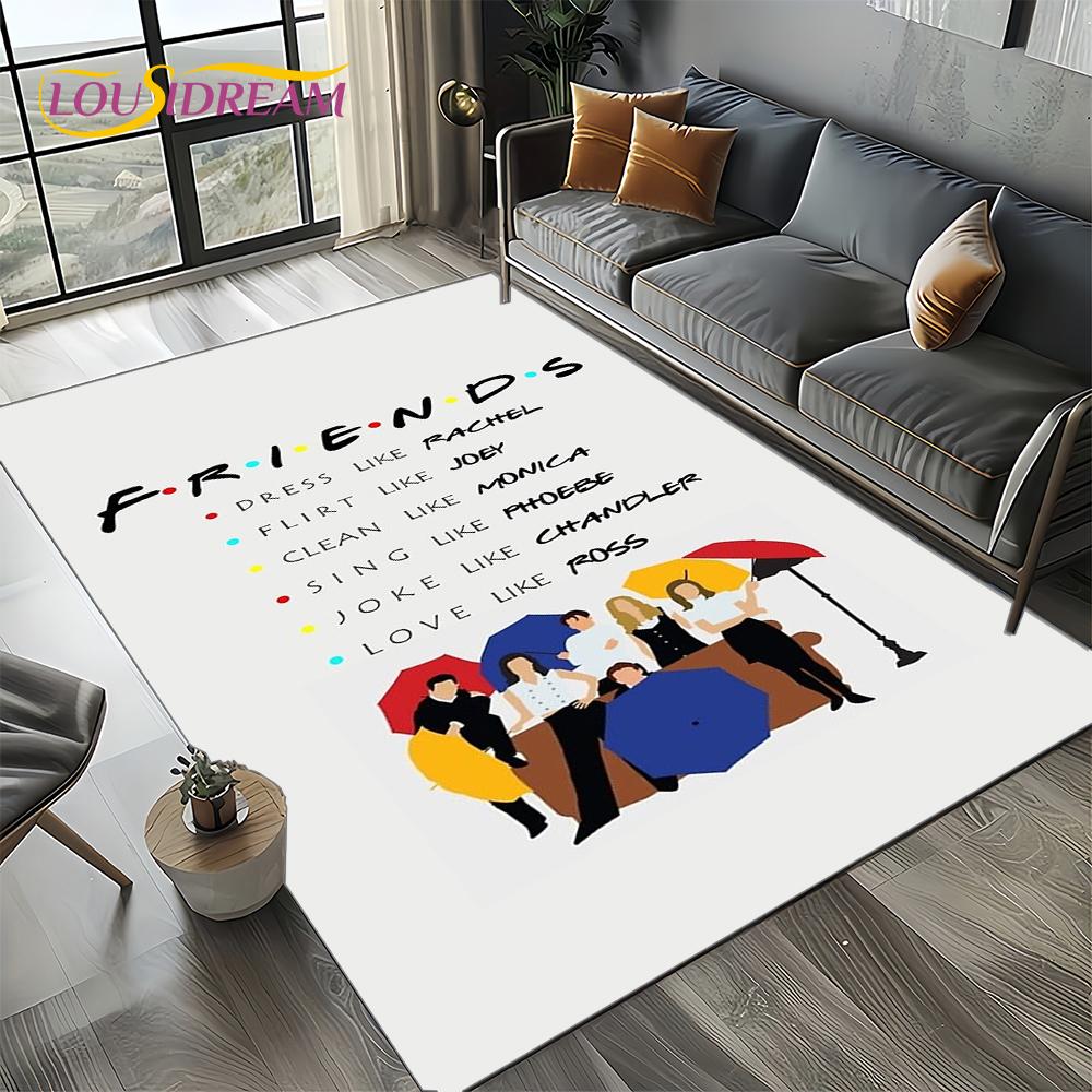 Tappeto Central Perk Friends TV Show per Soggiorno Camera da Letto Casa Decorazione Divano, Tappeto per Area Giochi Bambini Tappetino Antiscivolo Regalo